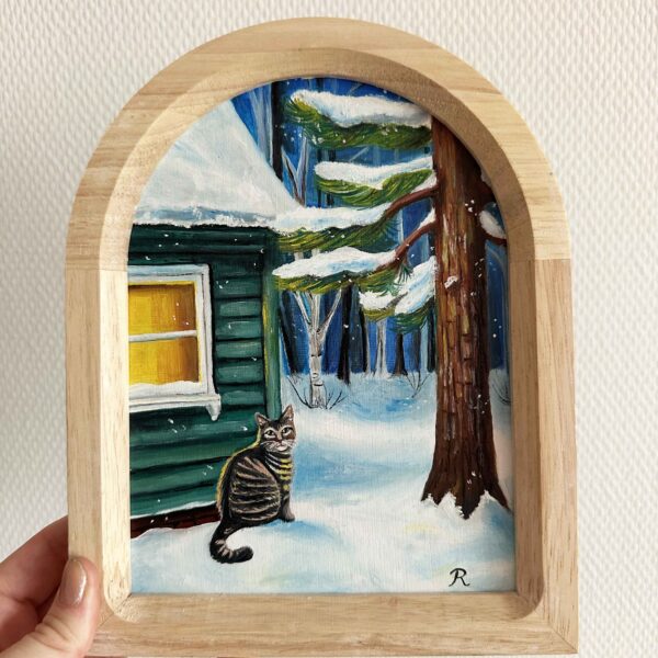 A Winter's Companion - Oil paint on plywood - 15,5 x 20,5 cm