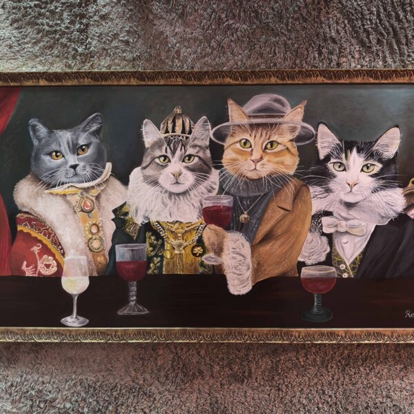 The Winetasting - Oil paint on plywood - 40 x 80 cm